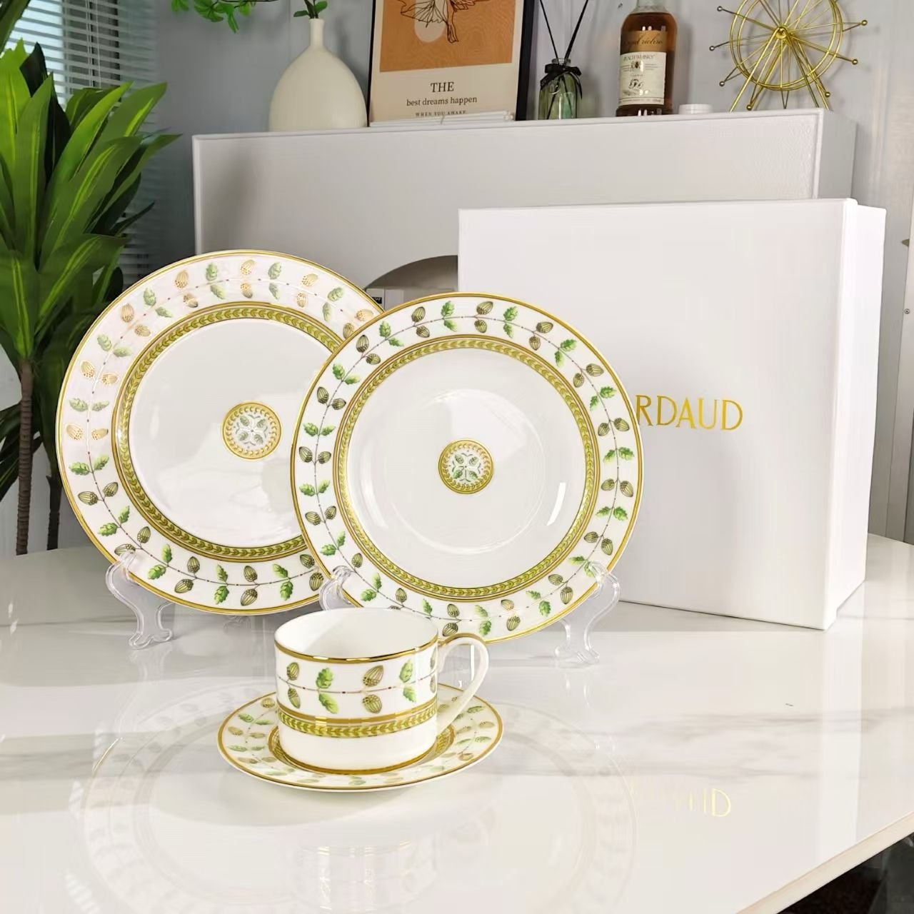 Bernardaud set of two plates with tea cup